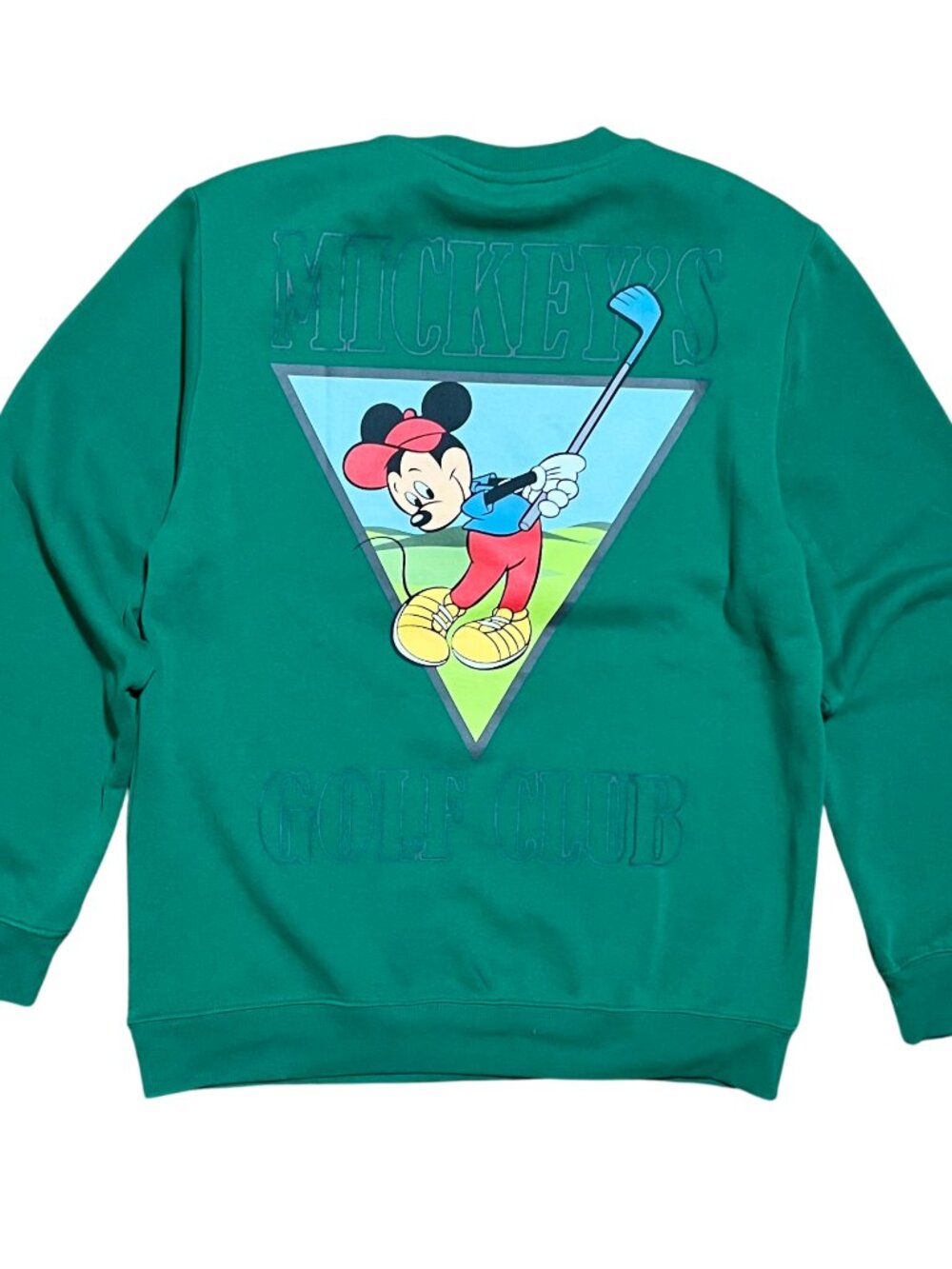 Mickey Mouse Golf Club Disney Green Graphic Crewneck Sweatshirt, Men's Large